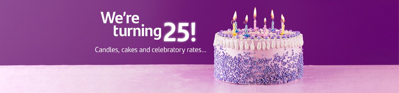 We're turning 25! Candles, cakes and celebratory rates...